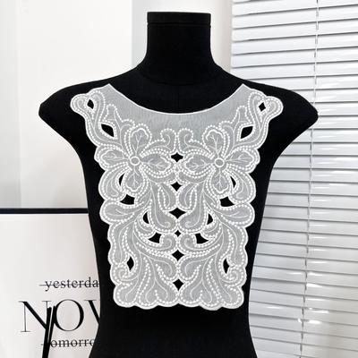 White Embroidered Lace Hollow Lace Accessories Dress Top Anti-Light Collar Front Collar Collar Flower