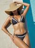 2026 European & American Backless Lace-up Triangle Bikini Set for Women