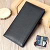 Portamonete Vintage in Pelle da Uomo in Pelle Bovina di Primo Strato Borsa da Raccolta Multi-card Portafoglio Lungo da Uomo