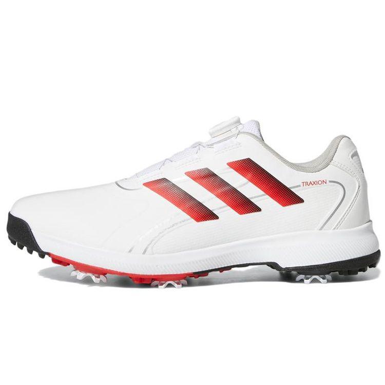 Adidas Traxion Lite Max Boa Comfortable Durable Low Top Golf Shoes Men Golf Shoes White Red GZ3852
