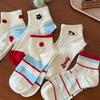 Cartoon Embroidery Mid-Calf Cotton Socks - Cute, Trendy Japanese Style for Spring and Summer