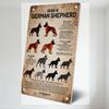Colors of German Shepherd Vintage Metal Sign - Educational Dog Color Illustrations with Mounting Holes 8x12 Inch Wall Decor for