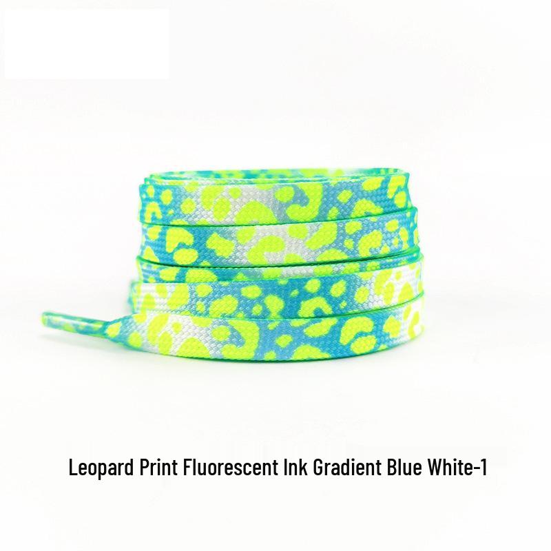 Fluorescent Leopard Tie-Dye Shoelaces for AJ1, AF1, Canvas Unisex Shoes