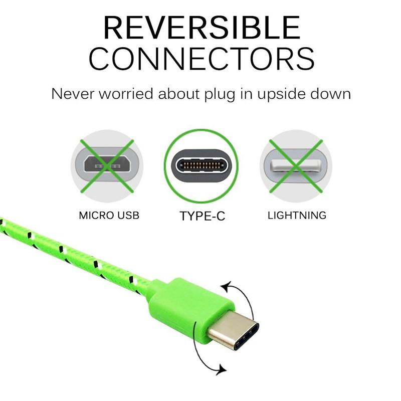 USB A auf Typ C Schnellladekabel 2A Nylon Datenkabel Ladekabel 1/2/3 Meter Für Samsung Huawei Xiaomi Android USB C Kabel