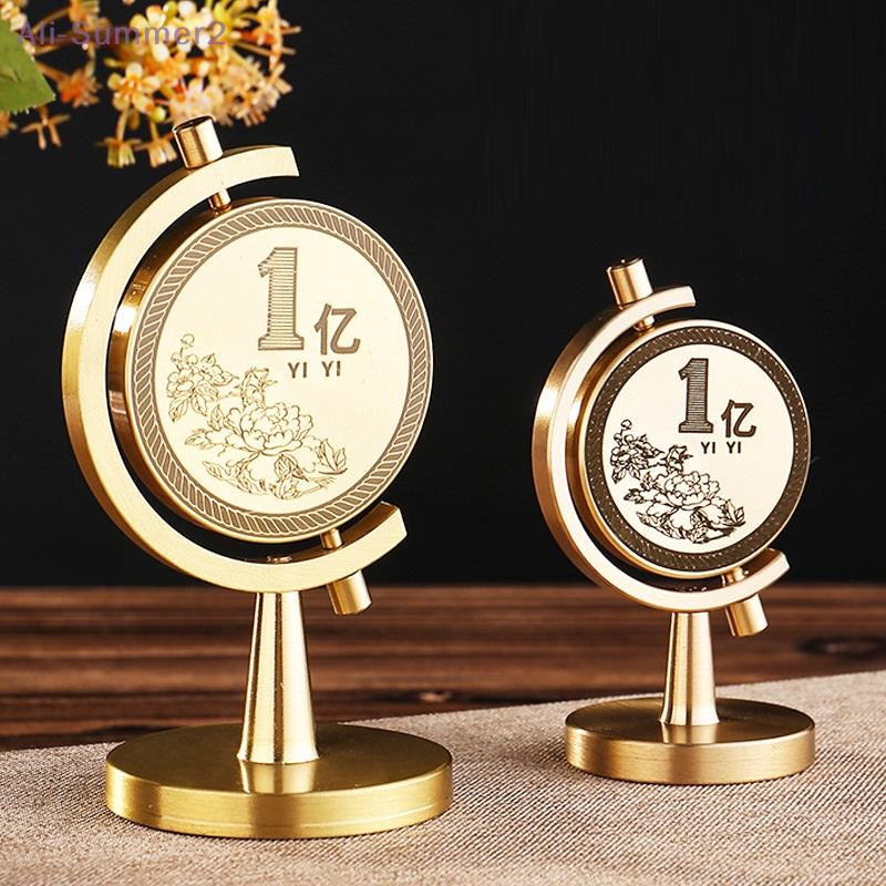 {MX} 100 Million Small Target Spinning Brass Ornament Light Luxury Office Desktop Decor Craft Creative Stress Relief Ornament