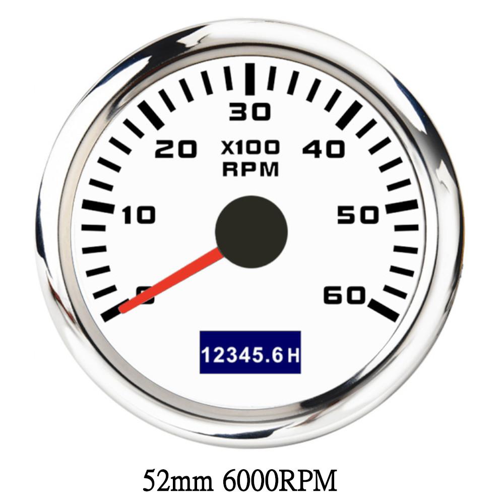 3000/4000/6000/7000/8000 RPM 52mm Boat Tachometer Hourmeter Gauge outboard rpm meter With Red Backlight boat accessories marine