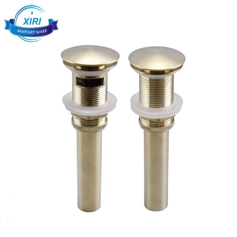 Wholesaleand Retail Brass Gold Brushed Pop up Drains Bathroom Vanity Bottle Trap Sink Drainer for Basin D525 Brass