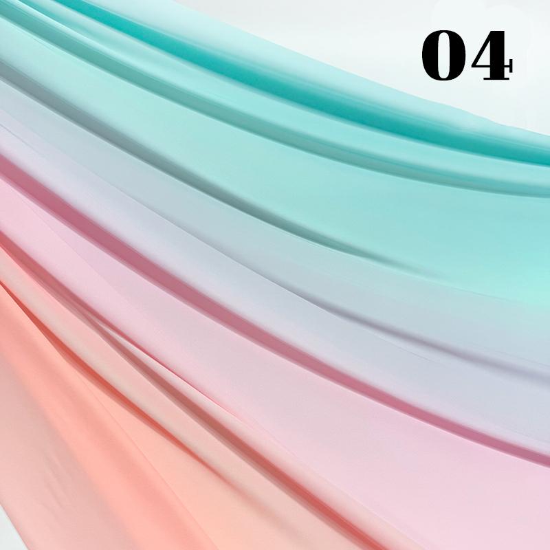 100x150cm Gradient Rainbow Fabric Ancient Style Sewing Hanfu Dress Stage DIY Costume Hanfu Silky Dress Stage Garment