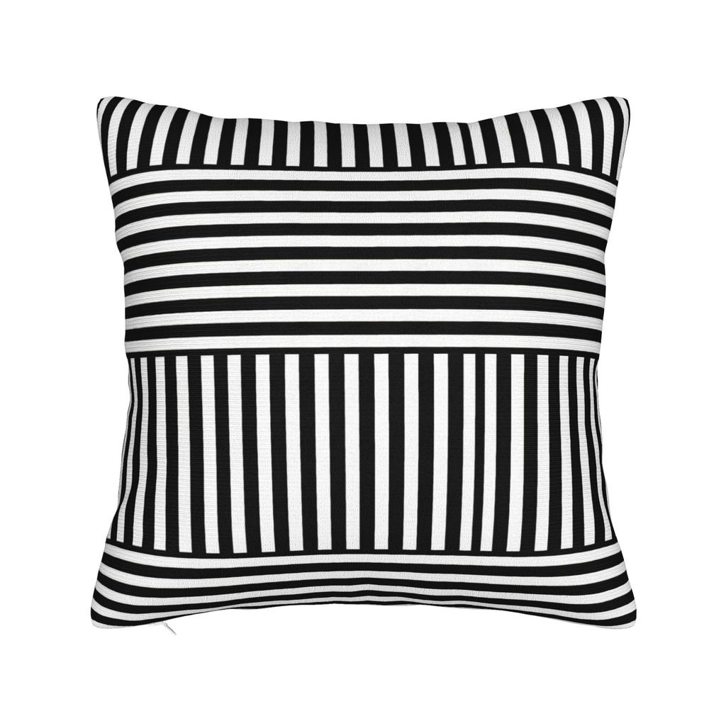 Summery Lemon Yellow and White Stripes Pillow Cover Comfy Cushion Cover Funny Pillow Case For Living Room Bed Chair