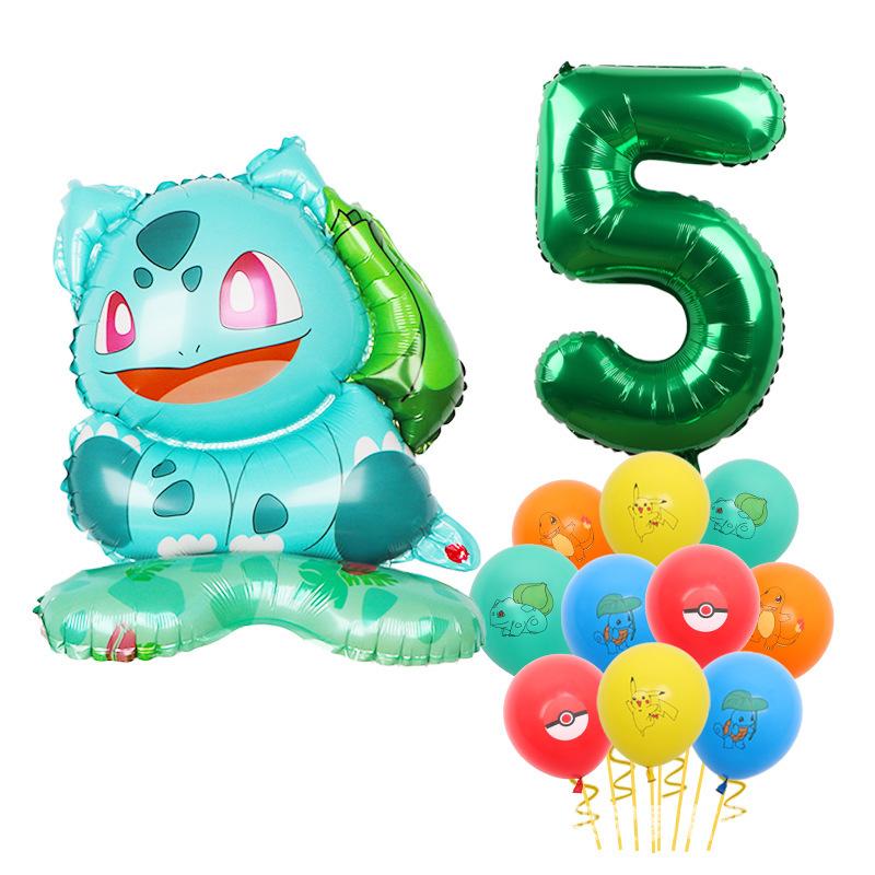 Standing Pokémon Pikachu Squirtle Child Elf Birthday Aluminum Film Printing Latex Balloon Gift