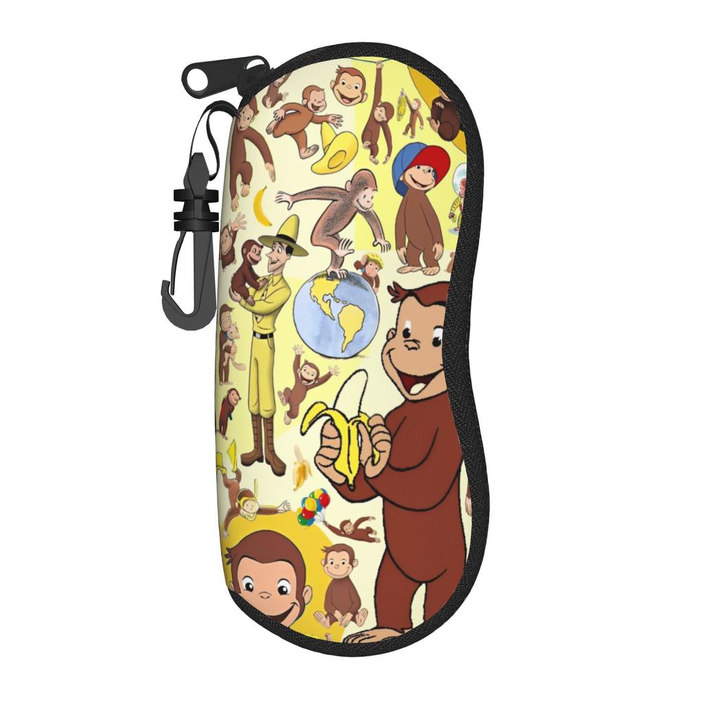 Lovely Curious George African monkey Anime Glasses Case Waterproof Box Sunglasses Storage Box Anti-Pressure Glasses Box