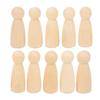 10PCS 75mm Size Wooden Peg Doll Plain Wood Smooth Unfinished Wooden Doll Nature Plain DIY Doll People Craft Painting