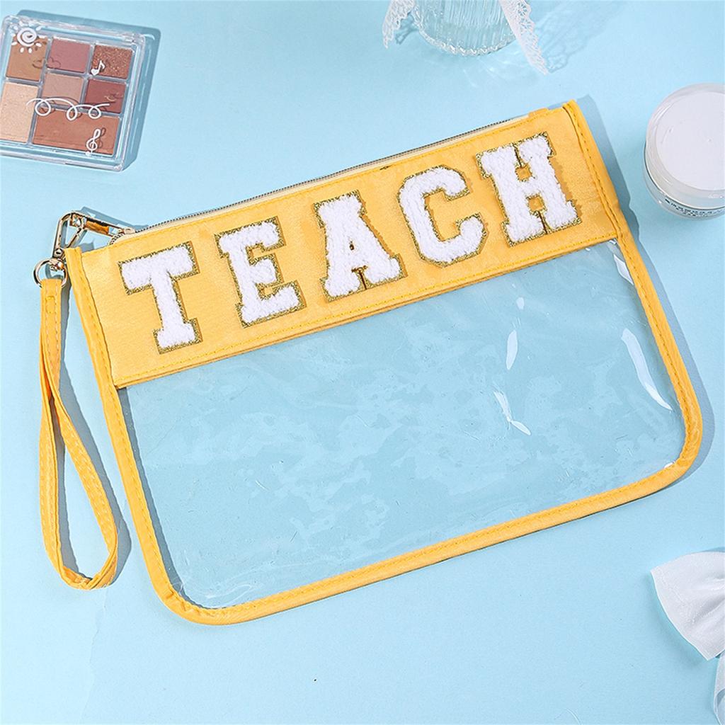 Clear Makeup Bag Travel Toiletry for Women, Transparent Cosmetic Pouch with Multiple Compartments
