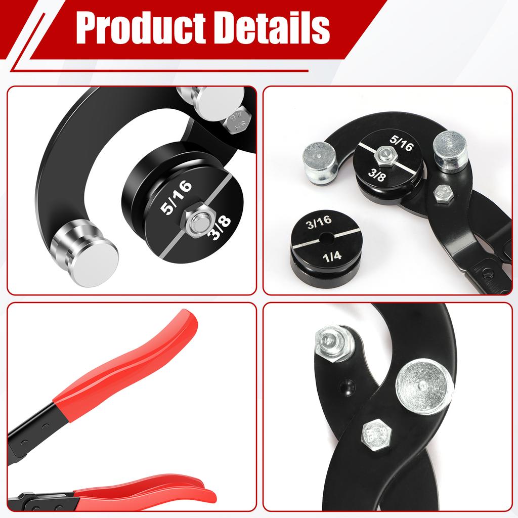 Brake Pipe Bender Tube Bender Pliers 3/16 inch 1/4 inch 5/16 inch 3/8 inch Manual Brake Tool Line Bender Hand Tool