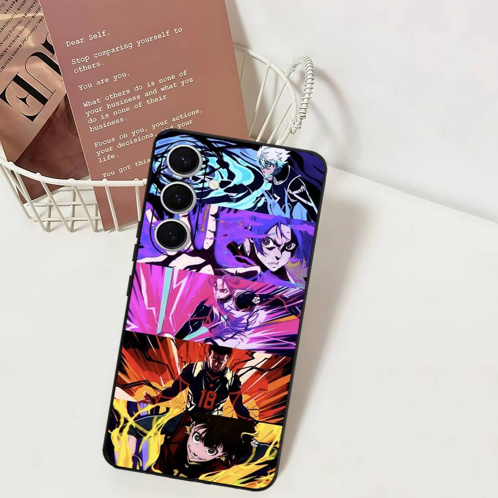 Japan Anime B-Blue Lock Phone Case For Samsung S 24 Fe 25 Ultra Plus 20 Lite 21 30 22 23 24 22 Ultra 5G Fundas