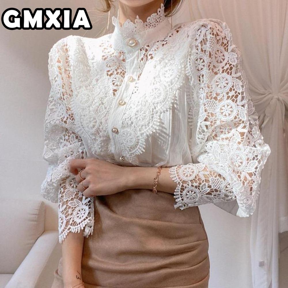 GMXIA Damenmode Lässig Freizeit Einfarbig Druck Langarm Blusen & Hemden