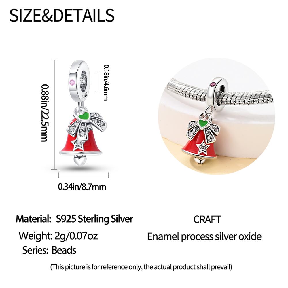 Authentic copper Charm Bead Charms Luxury Red Bell Pendant Bead Charms Compatible With Bracelets Diy Women Making Delicate Gift Jewellery