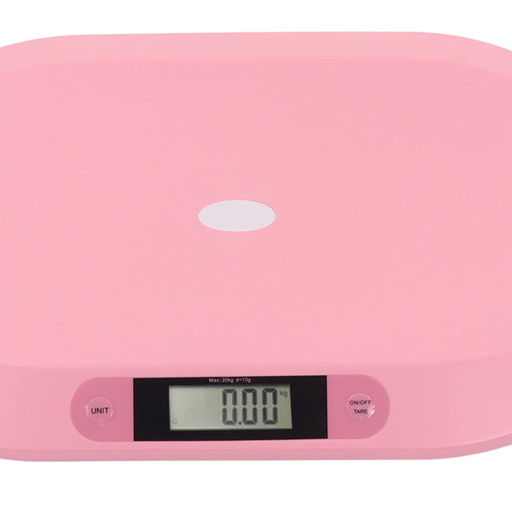 Electronic Baby Scale Measuring Tape Highly Accurate Strong Platform Digital Pet Scale 20kg Bearing Pink