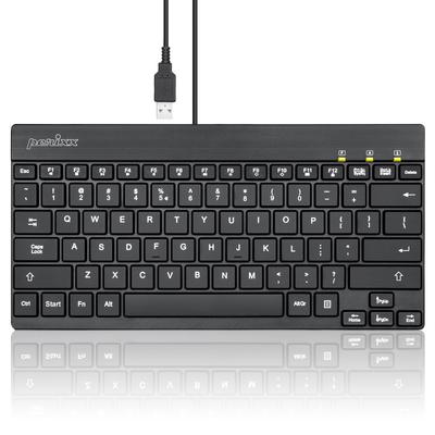 Perixx Hintergrundbeleuchtete Membran Platzsparend PERIBOARD-326US Tastatur, Kabelgebunden, Kompakt, USB, Klein, Tenkeyless, Tasten, [Offizielle Garantie] (Englisches Layout,