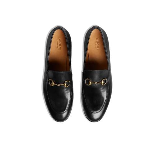 Gucci Jordaan Horsebit Casual Loafer Shoes Women's Black