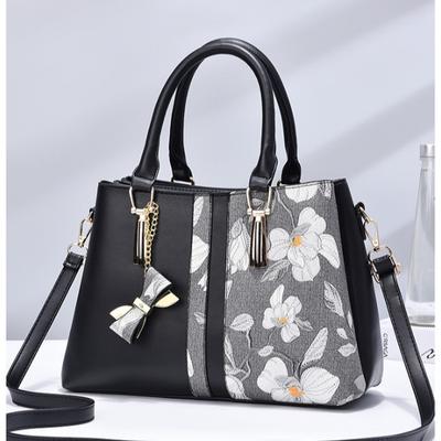Dámská kabelka a peněženka s květinovým vzorem PU kůže prošívání taška taška přes rameno taška přes rameno Commuter Top Rukojeť Crossbody