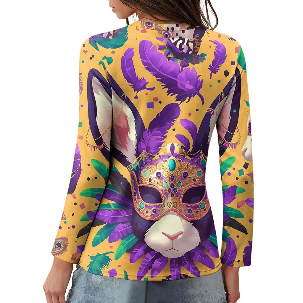 Women's Loose Comfortable Casual Fashion Round Neck Christmas Print Long Sleeve Hoodie