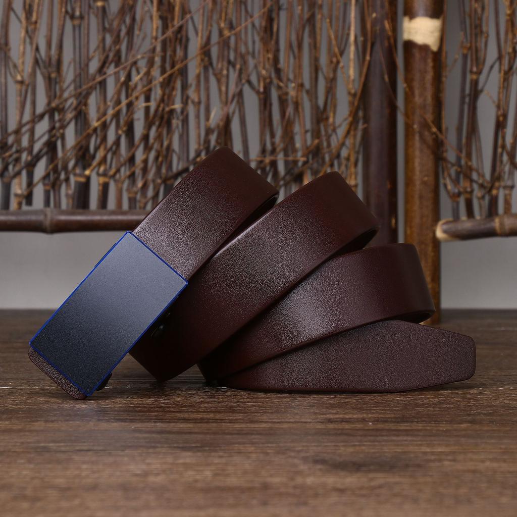 Minimalist Rahat Stil İş Dişsiz Otomatik Tokalı Kemer Erkek Deri Moda Çok Yönlü Gençlik Resmi Pantolon Kemer