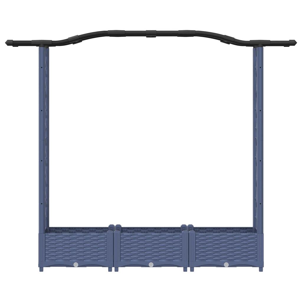 Raised Garden Bed with Trellis and Hanging Roof Gray 169 x 40 x 125 cm PP