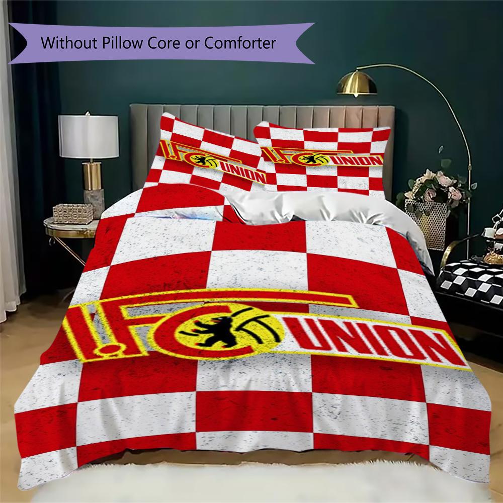 Union Berlin Pattern Bedding Uilt Set Uilt Cover Pillowcase Home Decoration Birthday Gift (1 * Duvet Cover + 2 * Pillowcase Without Core)96