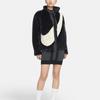 Nike Sportswear Swoosh Large Logo Fleece Collar Jacket For Spring Women Jackets Black CU6559-010