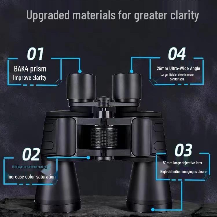 20x50 HD High Magnification Night Vision Binoculars: Portable Telescope for Outdoor Scenery