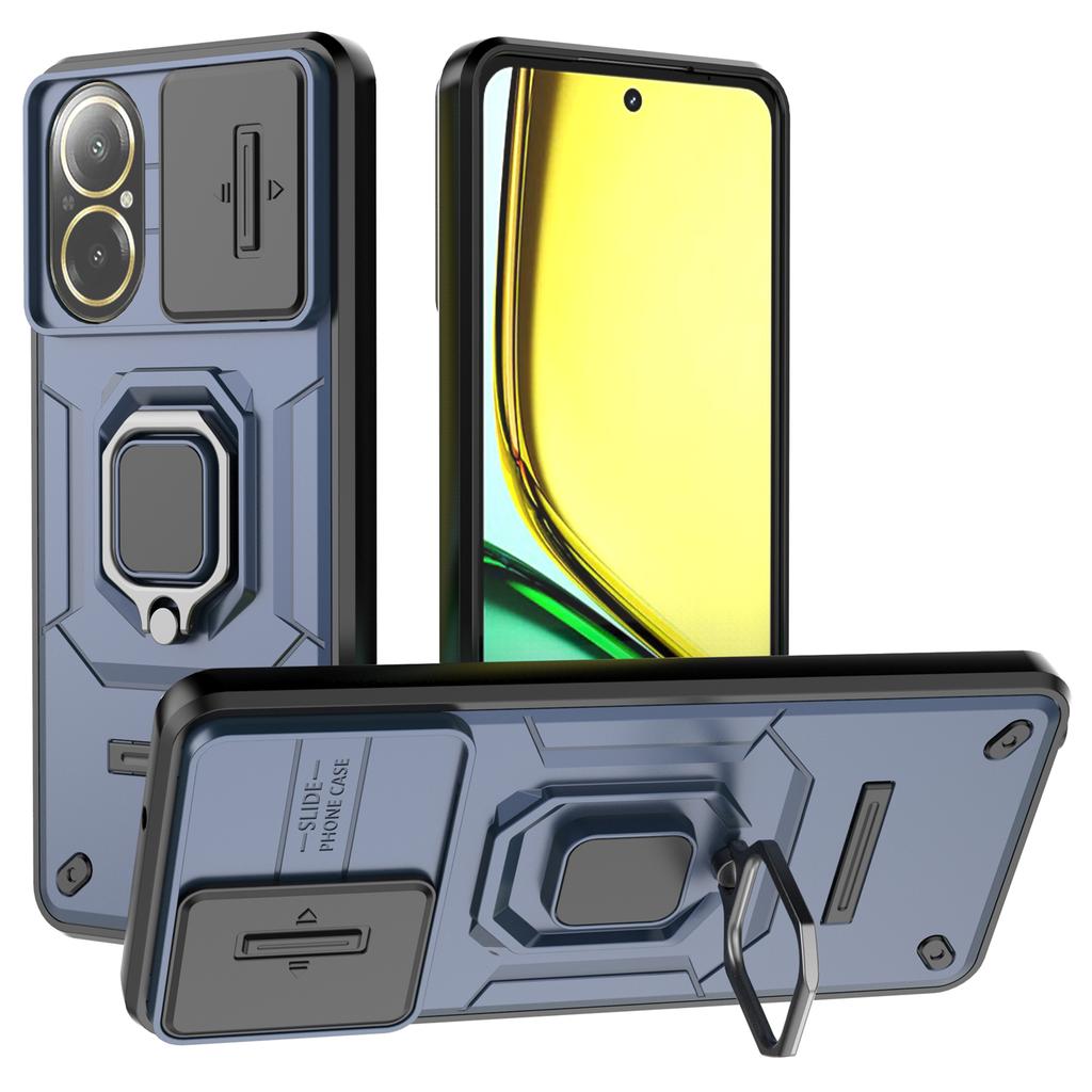For Realme C67 4G Case PC+TPU Slide Lens Lid Phone Cover