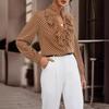 Spring Vintage Lace Ruffled Stand Collar Fashion Polka Dot Shirts Women Long Sleeve Slim Fit Elegant Casual Blouses Women Simple Chic Shirt Tops 26488