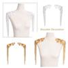 White Gold Color Shoulder Decoration Beaded Sequins Tassel Chain Wedding Dress Decoration Lace Handmade Gold Embroidery