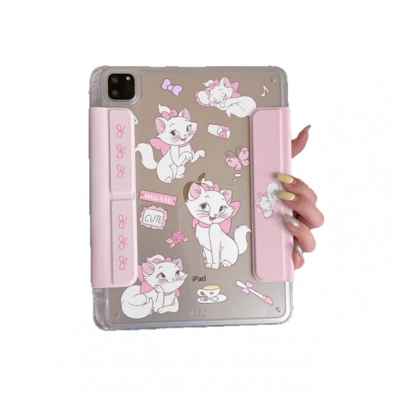 Korean Style Cat IPad Pro Case With Stand Function Side-Flip Cover Air 7 10th Gen Mini 6 Detachable Design PC
