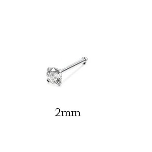 1Piece Surgical Steel Crystal CZ Nose Ring L Shape Nose Studs Square Nostril Nose Piercing Body Jewelry Nariz Lote For Women