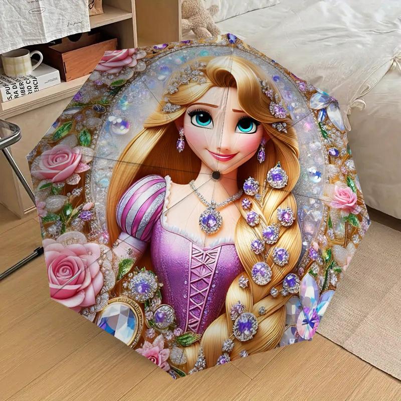 1PC Princess Diamond Umbrella-9-Rib Reinforced, Automatic Open, Lightweight & Durable, Cute Fashion Accessory for Outdoor-P0728