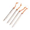 4PCS Tent Stakes with Rope Ti Alloy V Shaped Canopy Pegs for Outdoor Camping Beach Lawn Silver