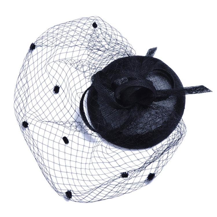 European Handmade Linen Mesh Gauze Hat Mysterious Veil Headdress Western Banquet Ladies Hat