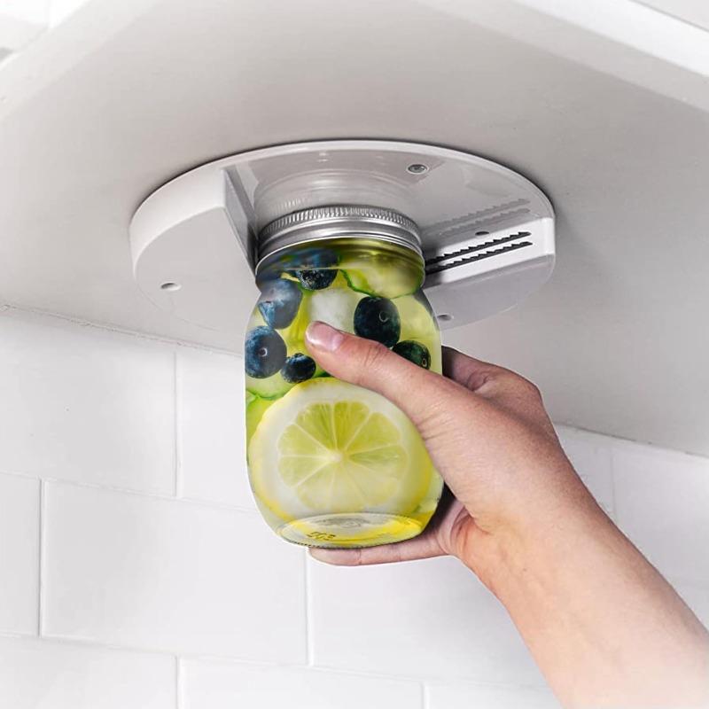 Easy to Use 1pc Easy Twist Under Cabinet Jar Opener ABS Material Manual Bottle Lid Remover One-Handed Operation No Power Requiredl