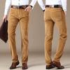 Pantaloni a coste autunnali da uomo in cotone spessi slim dritti elastici pantaloni casual da lavoro moda kaki abbigliamento maschile