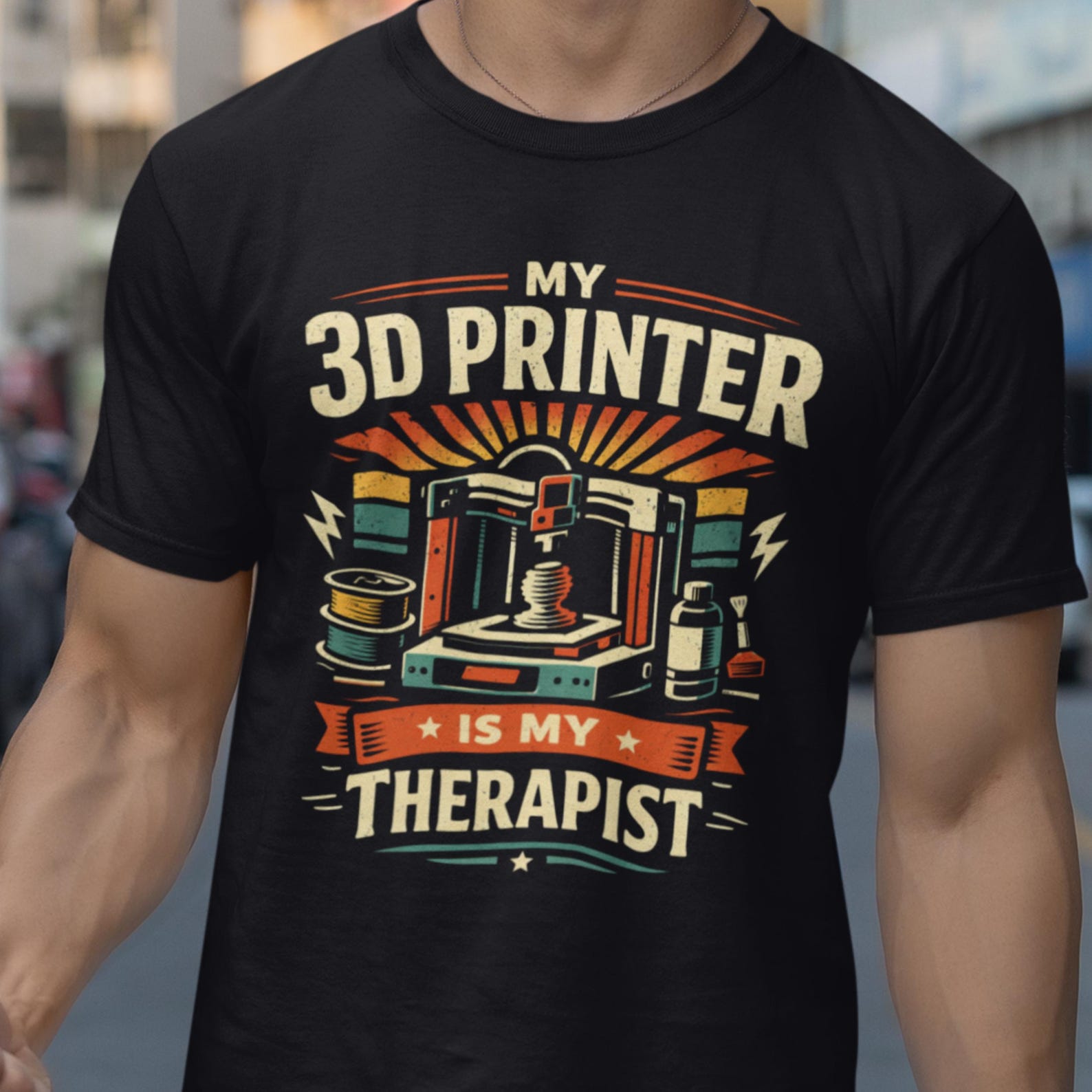3D Printer Therapist T-Shirt, Maker Humor Tee, 3D Printing Lover Gift 4XL