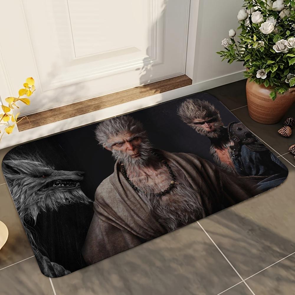1pc Black Myth W-Wukong Bathroom Absorbent Mats Anti-Slip Mats Home Decor Supplies Carpets Home Kitchen Floor Mats
