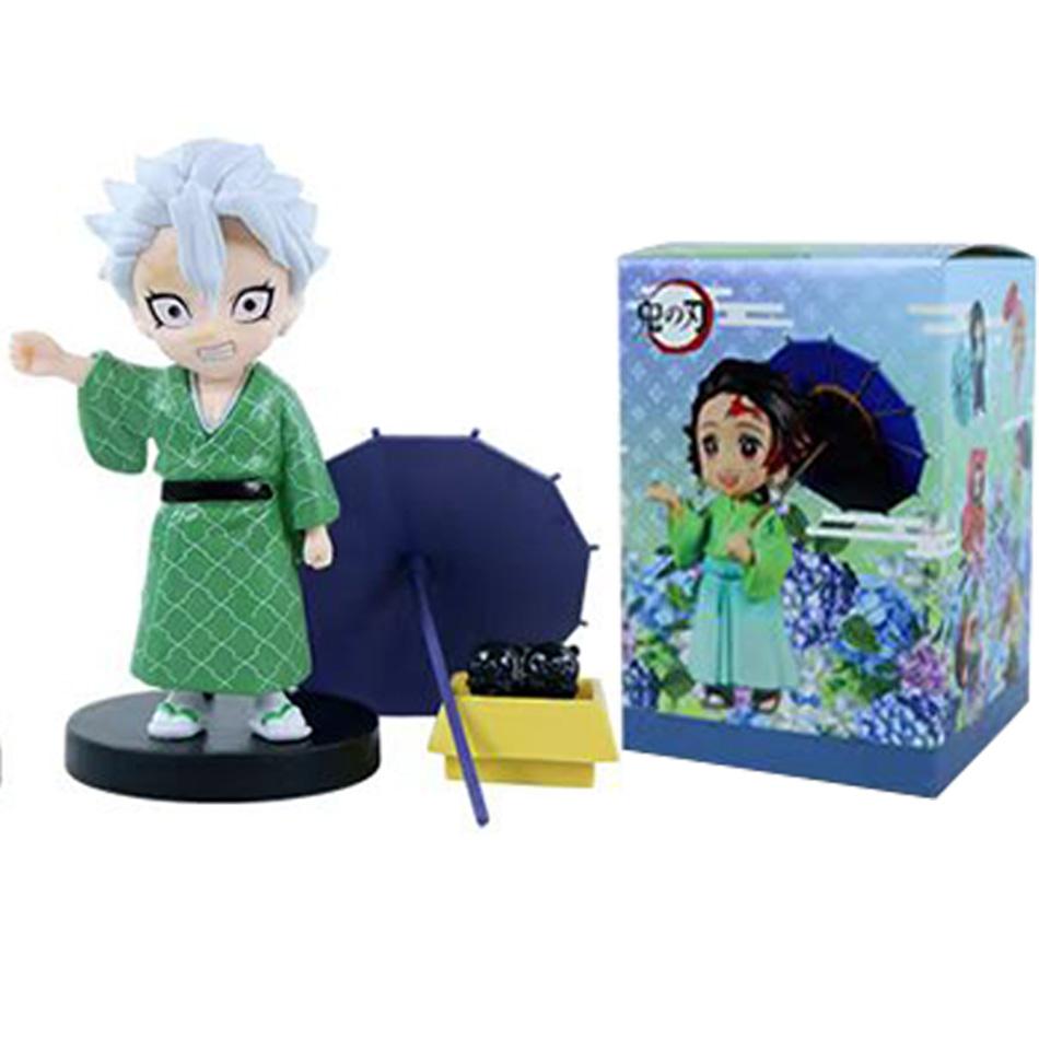 Anime Genuine Demon Slayer Action Figure Plum Rain Series Kochou Shinobu Tomioka Giyuu Kanroji Mitsuri Mystery Box Toy Gift