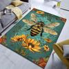 Vintage Bee Sunflower Print Carpet for Living Room Bedroom Bedside Sofa Table Floor Mat Music Room Area Rug Home Decor Gifts
