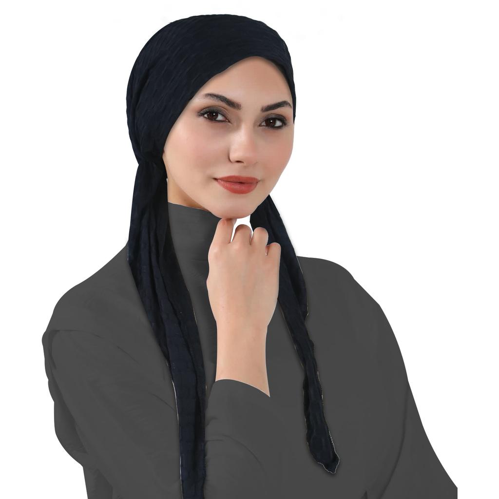 Solid Color Long Tail Turban Hat for Women