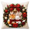 Skin-friendly Xmas Pillowcase 45cm 17in Cushion Cover 3D Illusion Christmas Pillow Covers  Bedroom