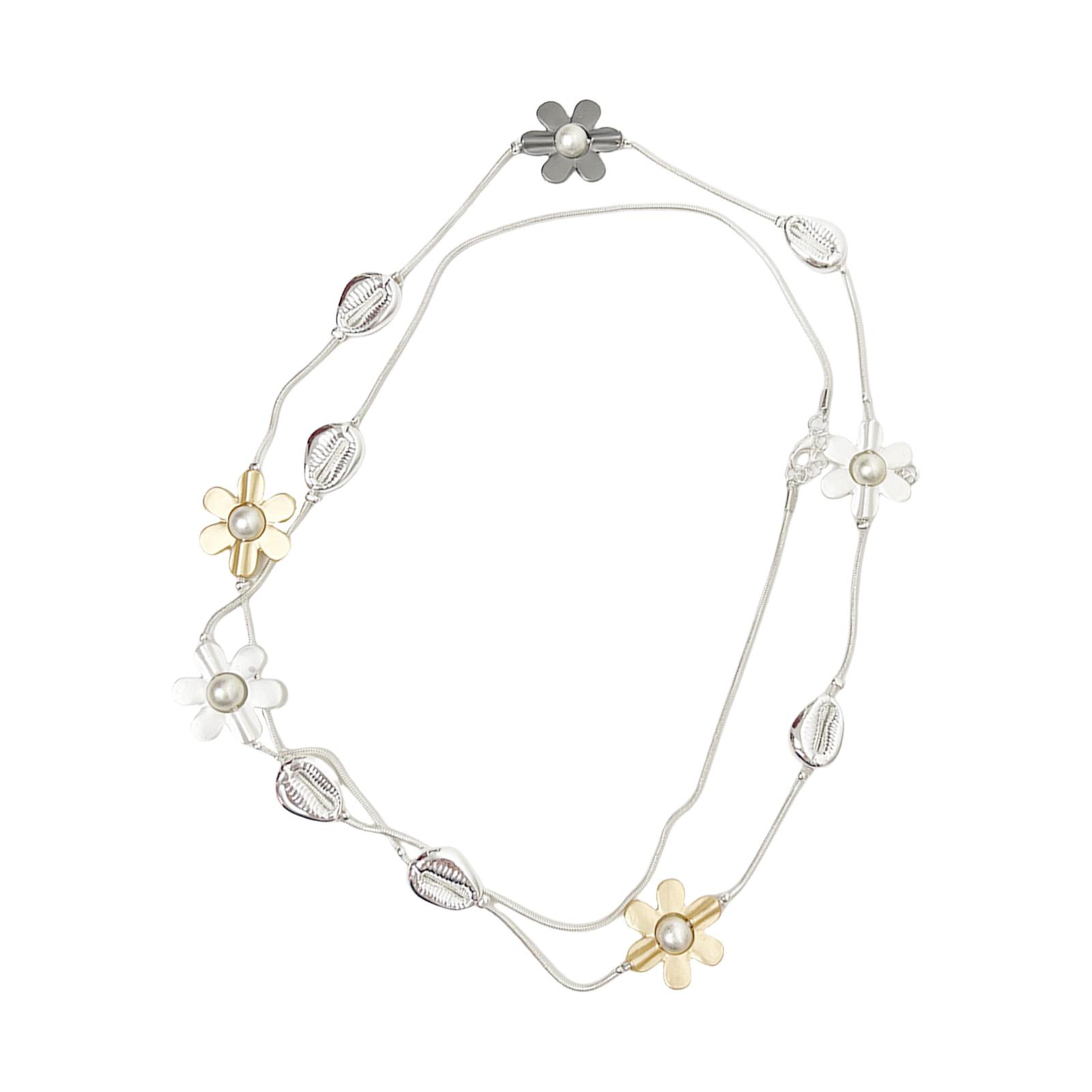 

Stylish Flower Flower Necklace Adjustable Chain Necklace Alloy Texture Long Chain Necklace Suitable for Any Occasion 1