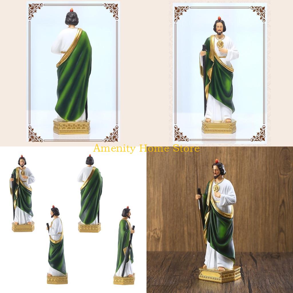 

F26C Saint Jude Statue Catholic Christian Hand Painted Holy Religious Figurine for Home Bedroom Church Decoration Gift CN