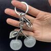 For Coach Shoulder Bags Shining Silver Crystal Cherry Pendant Women's Purse Bag Charm Hanging Accessories Bag Charm